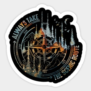 Always Take The Scenic Route Sticker